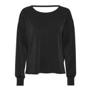 Zwarte Knoopblouse Sweatshirt My Essential Wardrobe , Black , Dames