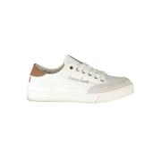 Witte Polyester Sneakers met Veters, Contrastdetails, Logo Carrera , W...