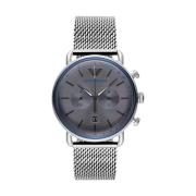 Stijlvol Zilver Stalen Chronograaf Horloge Emporio Armani , Gray , Her...