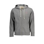 Klassieke Grijze Hoodie met Rits en Logo Levi's , Gray , Heren