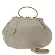 Pre-owned Leather handbags Miu Miu Pre-owned , White , Dames