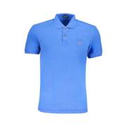 Blauw Katoenen Poloshirt met Logo Napapijri , Blue , Heren