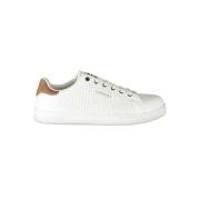 Witte Polyester Sneakers met Veters, Contrastdetails, Logo Carrera , W...