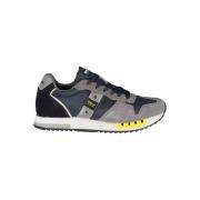 Blauwe Contrast Vetersneakers Blauer , Blue , Heren