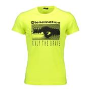 Sunny Bedrukt T-shirt Diesel , Yellow , Dames