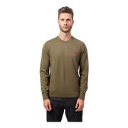 Groene Trui Straight Fit Biologisch Katoen Hugo Boss , Green , Heren