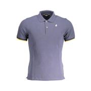 Blauw Katoenen Poloshirt met Korte Mouwen K-Way , Blue , Heren