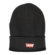 Elegante Zwarte Pet met Geborduurd Logo Levi's , Black , Unisex