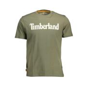 Groen Klassiek T-shirt met Ronde Hals Timberland , Green , Heren