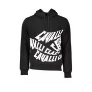 Elegant Hoodie in Klassiek Zwart Cavalli Class , Black , Heren