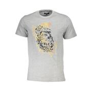 Grijze Katoenen Logo Print T-Shirt Cavalli Class , Gray , Heren