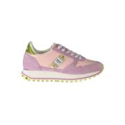 Roze Polyester Sneaker met Contrastdetails Blauer , Pink , Heren