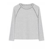 T-shirt met lange mouwen en geborduurde details Gustav , Gray , Dames