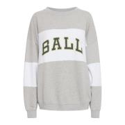 Sportieve Sweatshirt met Slimme Borduursels Ball , Gray , Dames