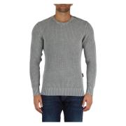 Premium Katoenen Crewneck Sweater Replay , Gray , Heren