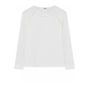 Witte Longsleeve T-shirt met Geborduurde Details Gustav , White , Dame...