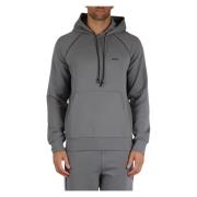 Stretch Katoenen Hoodie met Logo Boss , Gray , Heren