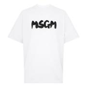 Witte T-shirts en Polos Msgm , White , Heren