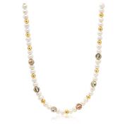 Mens Evil Eye Pearl Choker Nialaya , Yellow , Heren