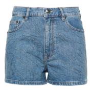 Blauwe denim shorts met riemlussen Rotate Birger Christensen , Blue , ...