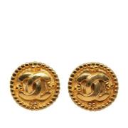 Pre-owned Yellow Gold earrings Chanel Vintage , Yellow , Dames