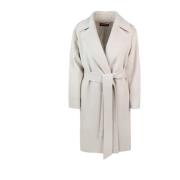 Gebonden Wollen Jas Max Mara Studio , Beige , Dames