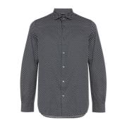 Katoenen shirt met monogram Emporio Armani , Blue , Heren