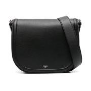 Zwarte Korrelige Leren Schoudertas Fendi , Black , Heren