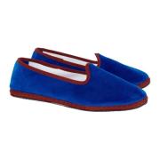 Blauwe Velvet Schoenen met Contrasterende Details Gallo , Blue , Dames