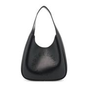 Geperforeerde Logo Eco-Leren Hobo Tote Tas Stella McCartney , Black , ...