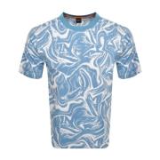 Ocean Blue Heren T-shirt Hugo Boss , Blue , Heren