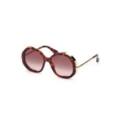 Stijlvolle zonnebril bruin verloop Havana frame Max Mara , Brown , Dam...