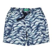 Blauwe Cargo Shorts met Verstelbare Taille Garment Workshop , Blue , H...