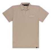 Taupe Outline Polo - Trendy Design Aspact , Beige , Heren