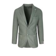 Groene Wollen Blazer Jas Lubiam , Green , Heren