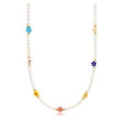 Women's Pearl Choker with Flower Beads Nialaya , Multicolor , Dames