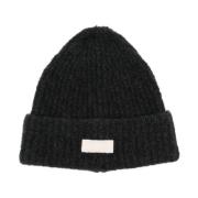 Grijze Wol Logo Patch Beanie Hoed Autry , Gray , Heren