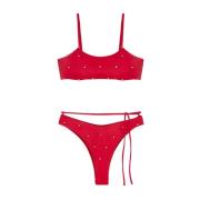 Bikini TOP EN Slip Americano Vast Lovers Line F**k , Red , Dames