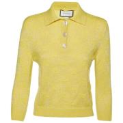 Pre-owned Fabric tops Gucci Vintage , Yellow , Dames