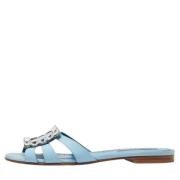 Pre-owned Fabric flats Manolo Blahnik Pre-owned , Blue , Dames