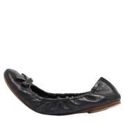 Pre-owned Leather flats Louis Vuitton Vintage , Black , Dames