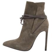 Pre-owned Suede boots Yves Saint Laurent Vintage , Gray , Dames