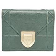 Pre-owned Leather wallets Dior Vintage , Green , Dames