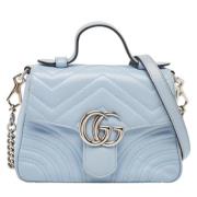 Pre-owned Leather handbags Gucci Vintage , Blue , Dames