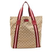 Pre-owned Canvas totes Gucci Vintage , Beige , Dames