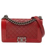 Pre-owned Leather chanel-bags Chanel Vintage , Red , Dames