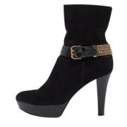 Pre-owned Suede boots Casadei Pre-owned , Black , Dames