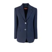 Blauwe Jackets Tessuto Triacetaat Polyester Max Mara Studio , Blue , D...