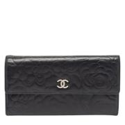 Pre-owned Leather wallets Chanel Vintage , Black , Dames