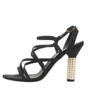 Pre-owned Canvas sandals Chanel Vintage , Black , Dames